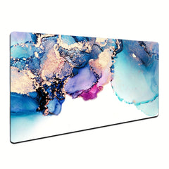 Large Abstract Turquoise Golden Mouse Pad 60 X 35 Non Slip Rubber Base