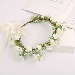 Girl's Simulated Rose Wreath Flower Hair Dress