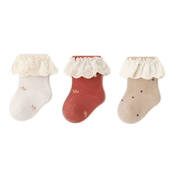 Lace Brim Knit Crew Socks for Babies - Soft and Comfortable