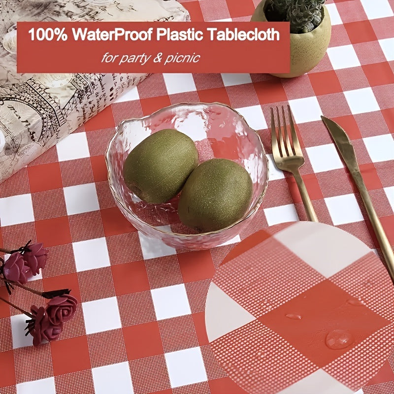 Red Plaid Disposable Tablecloth Wedding Camping Picnic