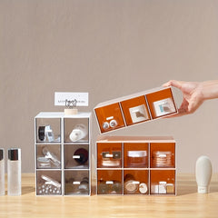 Plastic Storage Box Organizer with 3 Drawers for Coffee Tea Sug