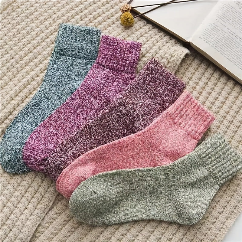 5 Pairs Cashmere Thick Warm Socks Men Women Christmas