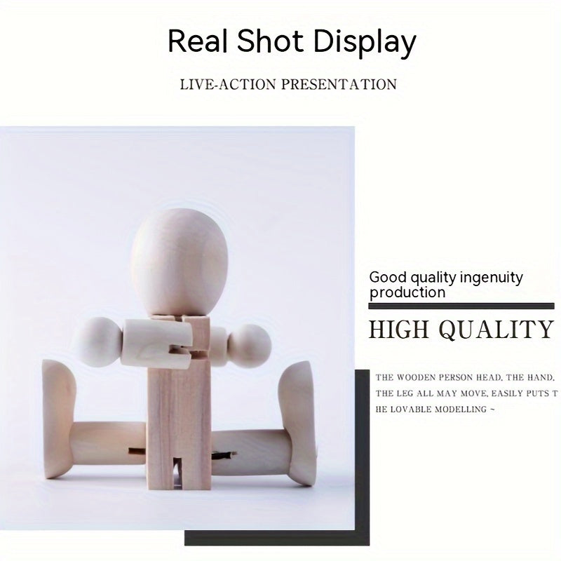 2pcs Wooden Embryo Robot DIY Colored Wooden Ornaments