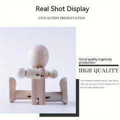 2pcs Wooden Embryo Robot DIY Colored Wooden Ornaments