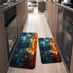 Red Gradient Kitchen Mat Rug Washable Carpet