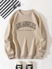 Los Angeles Long Sleeve Sweatshirt Crew Neck Casual Winter Fall Women's