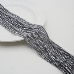 15'' Gray Spinel Plated Faceted Small Beads for Beading