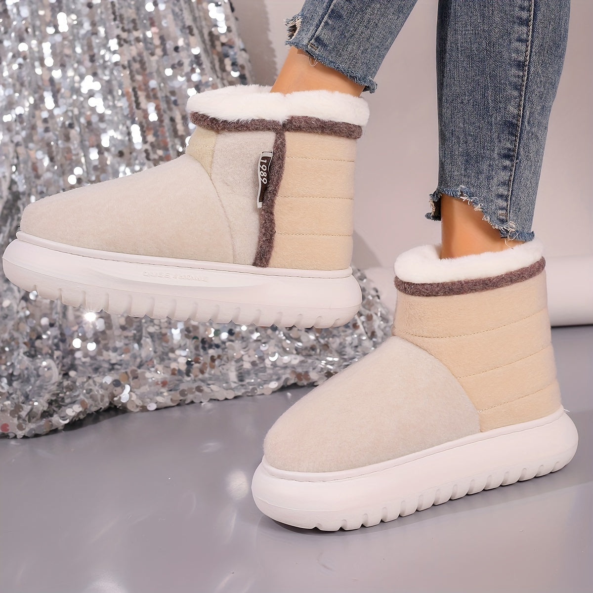 Women's Snow Boots Plus Velvet Warm Non-slip Thick Bottom Snow Boots