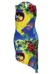 Dress Women's Plus Floral Print Layered Tank Dress