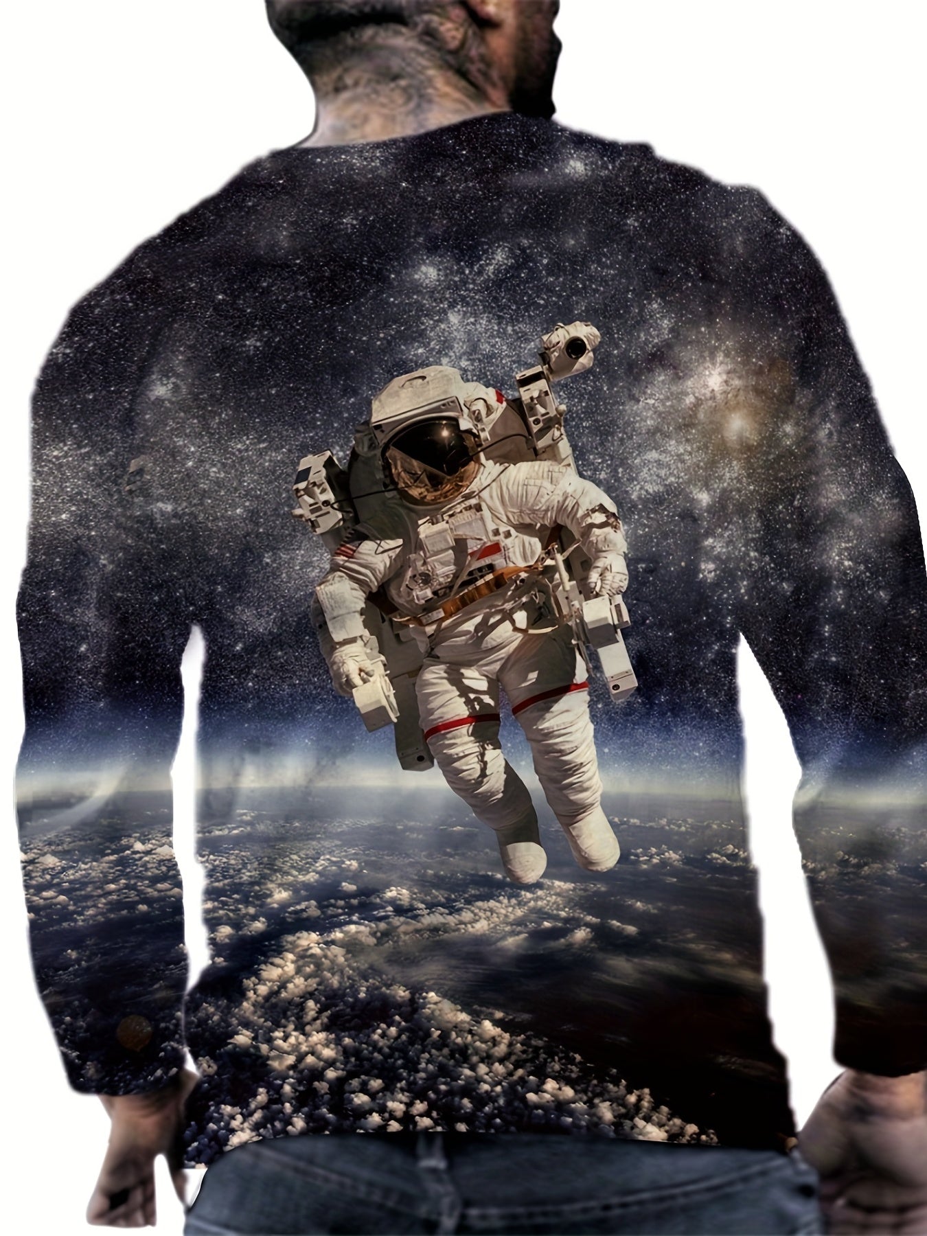 Astronaut 3D Print Men's Graphic Sweatshirt Autumn Winter