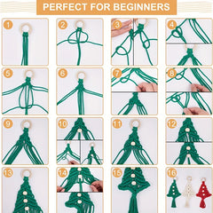 3pcs Christmas Tree Woven DIY Set Home Decoration Woven Rope