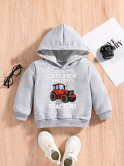 Baby Boys Vehicle Graphic Pullover Sweatshirt Hoodie