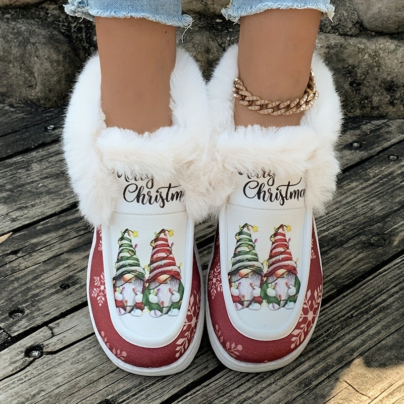 Merry Christmas Plush Lined Snow Boots