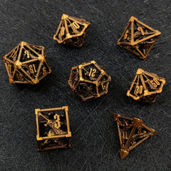7pcs Metal Hollow Large Polyhedral Dice Set for RPG