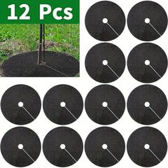 12pcs Non Woven Tree Cover Ring Circular Tree Protection Mat