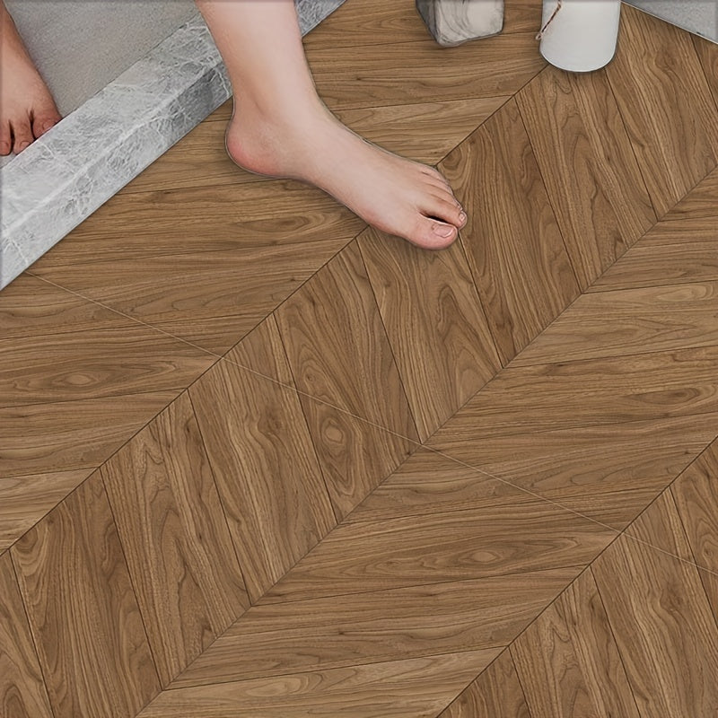 4pcs Retro Wood Grain Floor Wall Stickers Adhesive Non Slip Self Decorative