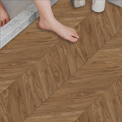 4pcs Retro Wood Grain Floor Wall Stickers Adhesive Non Slip Self Decorative