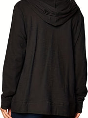 Solid Zip Up Hoodie Casual Long Sleeve Hoodies Sweatshirt
