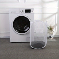 Mesh Pop Up Laundry Hamper Foldable Basket Organizer for Family College Dorm