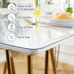 Clear Desk Pad Protector Mat - 1.5mm Thick PVC - Oilproof, Waterproof