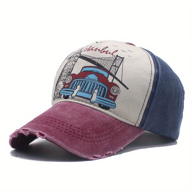Vintage Washed Truck Baseball Cap Distressed Casual Peaked Cap