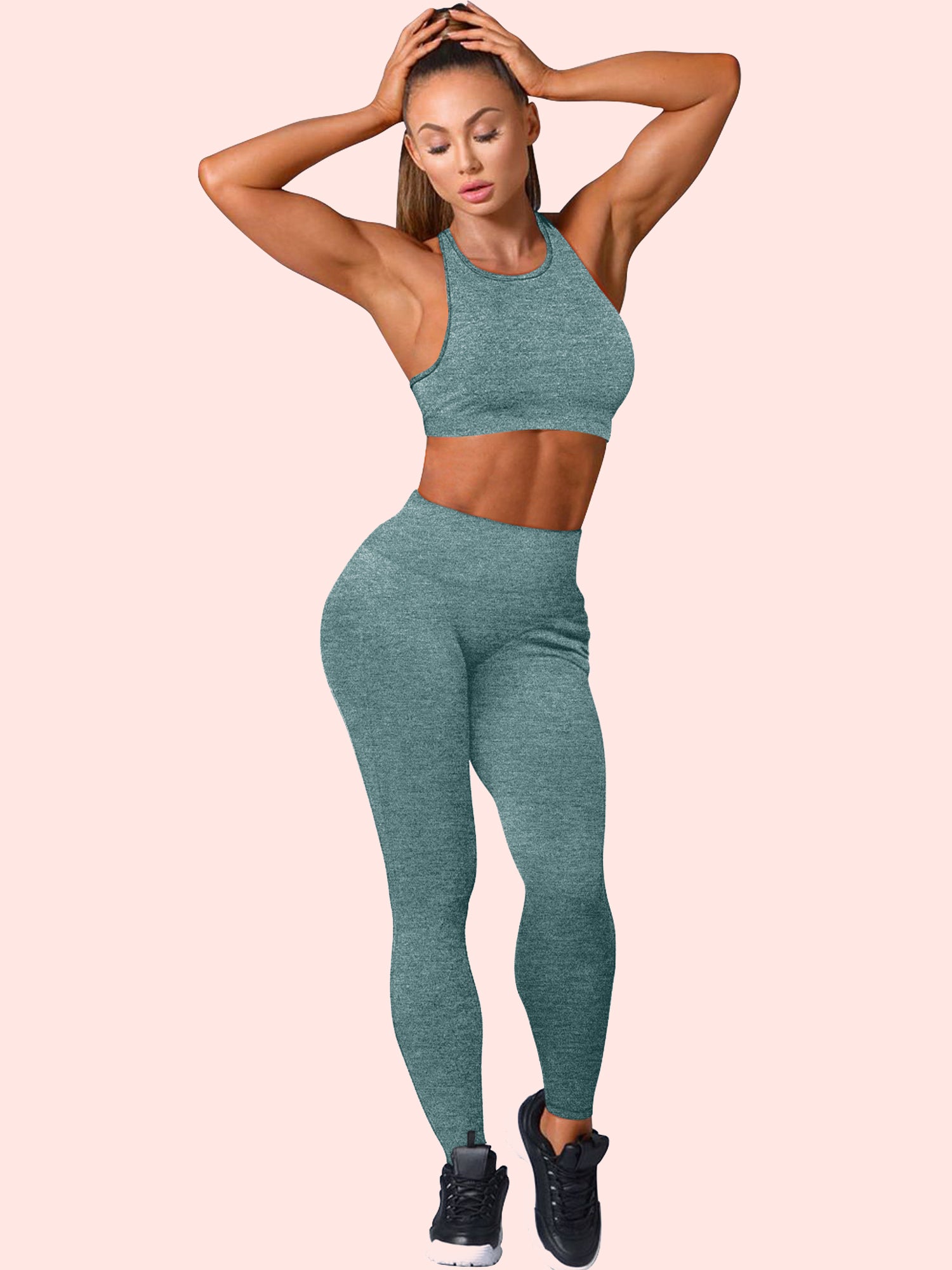 Women's Seamless Yoga Padded Sports Bra & Leggings Set