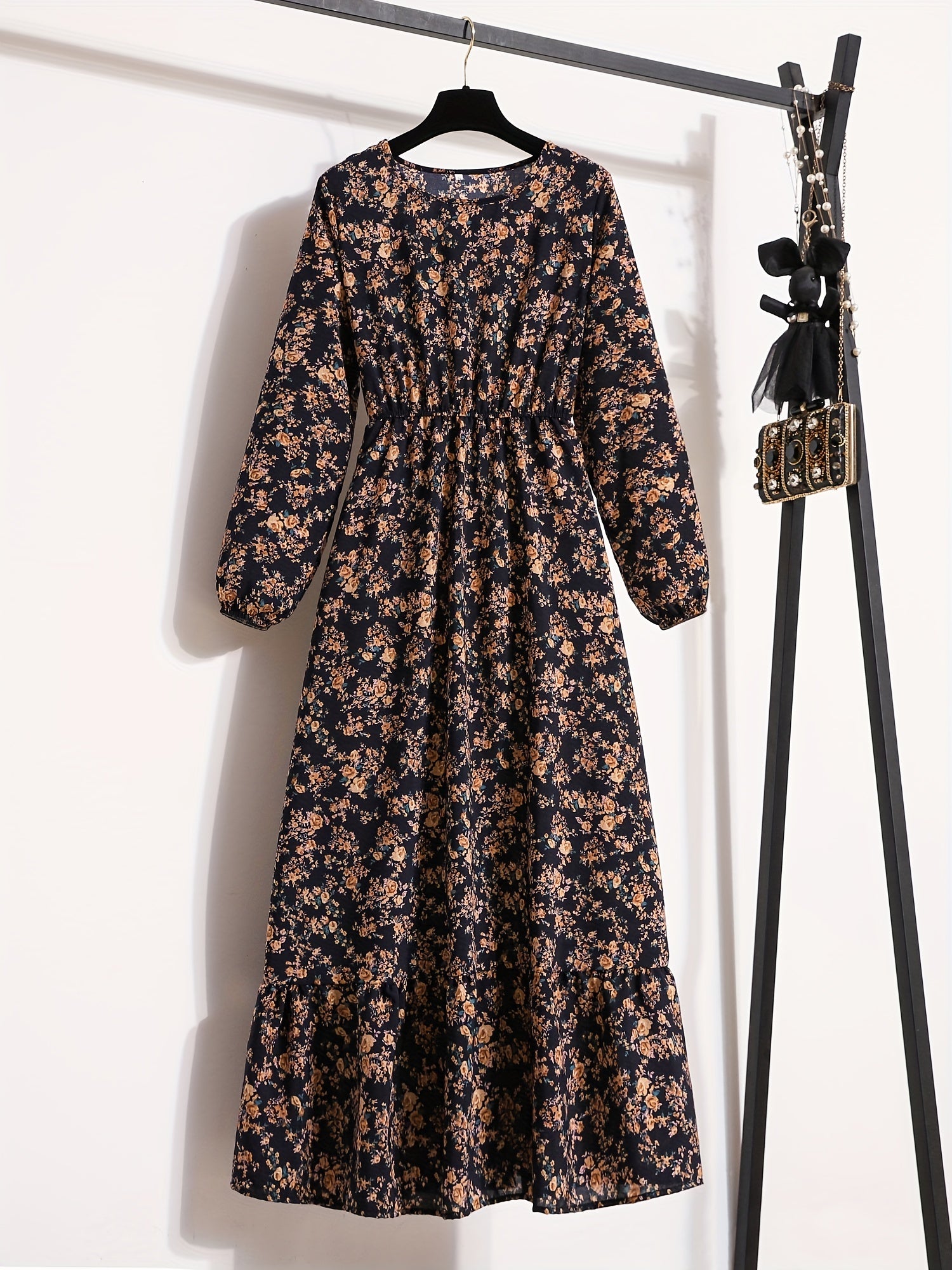 Floral Print Long Sleeve Dress for Women