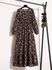 Floral Print Long Sleeve Dress for Women