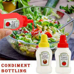 4pcs Portable Mini Tomato Sauce Bottles for Outdoor Picnic