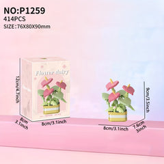 Plant Potted Building Model Blocks Home Decoration Educational Toys