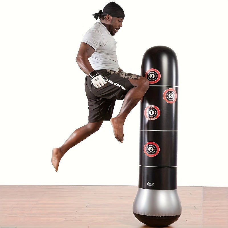 1pc Inflatable Boxing Column 1.6m Boxing Sandbag w/ Inflator
