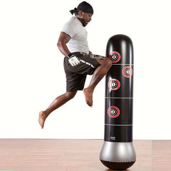 1pc Inflatable Boxing Column 1.6m Boxing Sandbag w/ Inflator