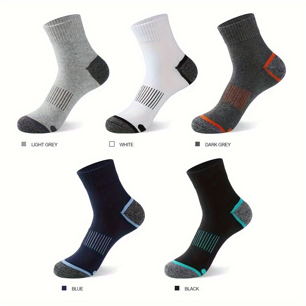 5 Pairs Men's Hiking Socks Moisture Wicking Soft Breathable