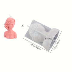 3D Girl Portrait Candle Making Mold for DIY Aromatherapy Decoration