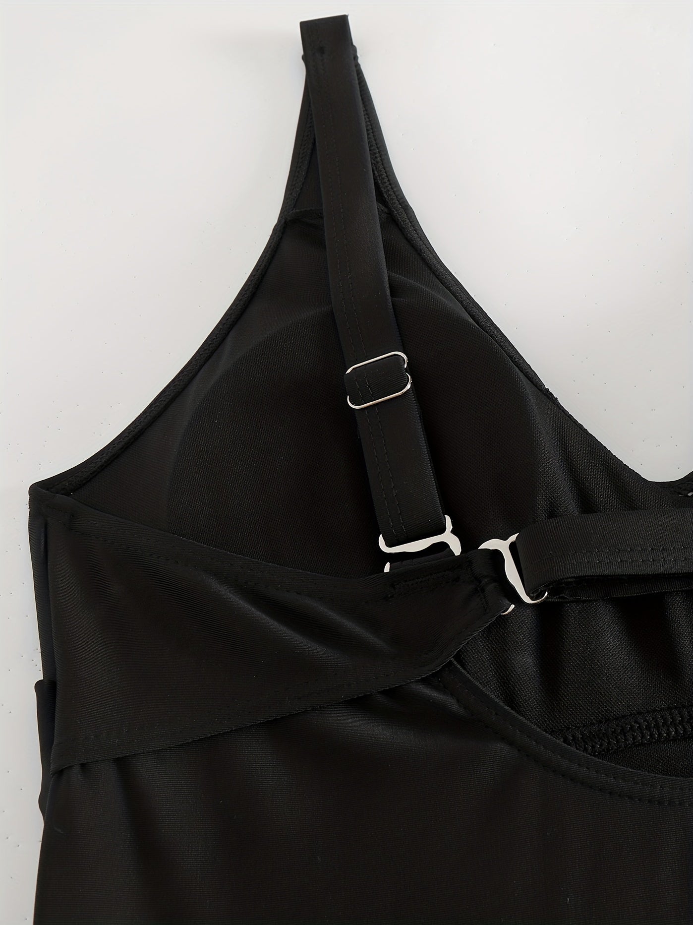 Modest Swimsuit Cross Front V Neck One Piece Swimsuit