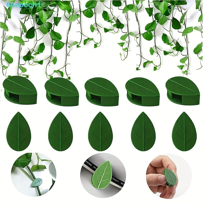 50pcs Plant Fixing Holder Green Hook Vines Traction Bracket Self Adhesive Clip