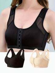 2pcs Front Closure Sports Bra Wirefree Lift Up Activewear