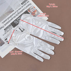 Satin Bride Gloves with Pearl Trim for Weddings