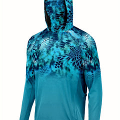 Men's Sun Protection Hoodie Long Sleeve Top for Outdoor Fishing