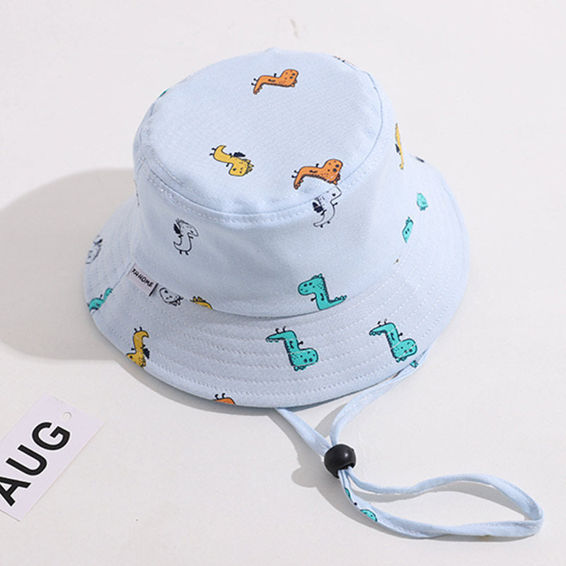 Baby Dinosaur Print Bucket Hat Wide Brim Sun Cap