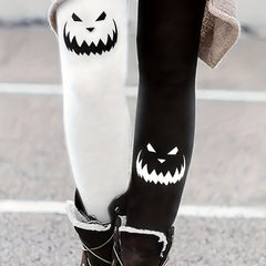 Halloween Graphic Print Skinny Leggings Casual