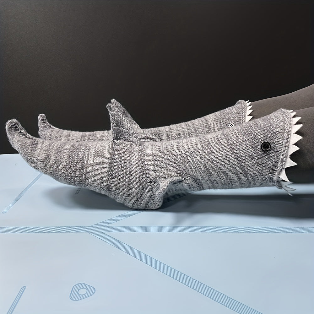 Funny Shark Knit Socks & Floor Mid Tube Socks Women's Hosiery