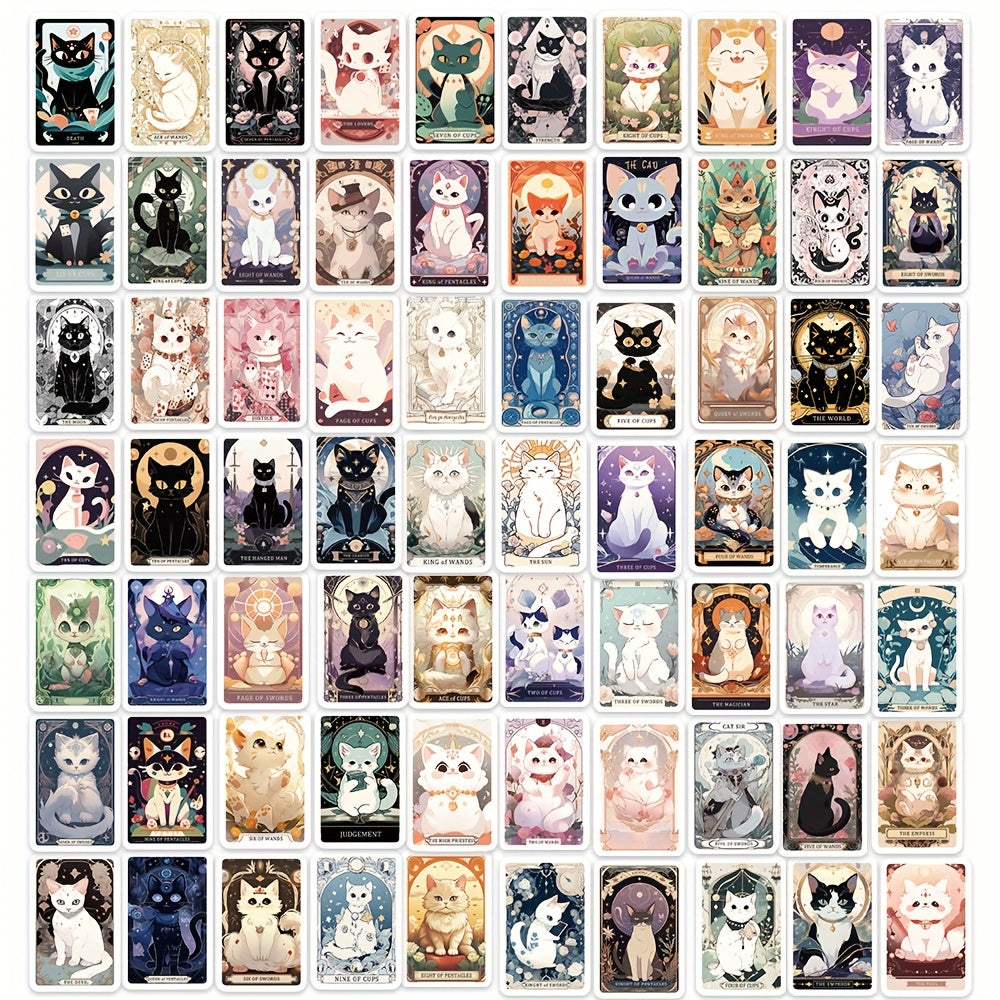 78pcs Cartoon Cat Tarot Series Stickers DIY Creative