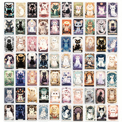 78pcs Cartoon Cat Tarot Series Stickers DIY Creative