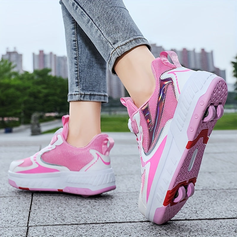 Breathable Mesh Roller Shoes for Kids Outdoor Fun