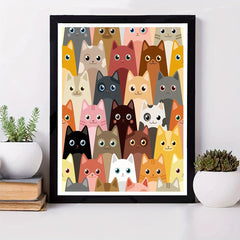 Cat Diamond Painting Set DIY Wall Decor Full Diamonds Embroidery Gift