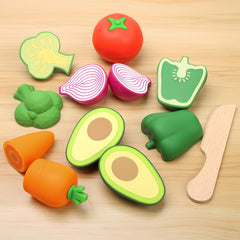 Silicone Kitchen Toy Set for Kids - Reusable Fruit & Vegetable Cutting Toys