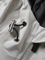 Men's Block Windbreaker Zip Up Hooded Jacket
