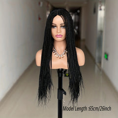 Ombre 66 04 Cm Straight Long Box Braided Wigs Synthetic Braids Wigs For Women
