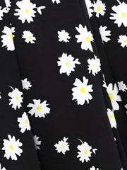 Floral Print Split Culottes High Waist Pants